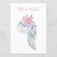 ~  Angel Wing Feathers Crystals Shower Invitation