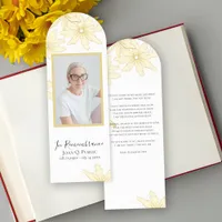 Pale Yellow Daisy Flowers Funeral Prayer Card Bookmarks