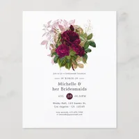 Vintage Chic Blush & Burgundy Bridesmaids Luncheon Flyer