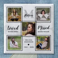 Funeral Memorial Keepsake Unique Photo Collage  Button