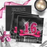 City Lights Sweet Sixteen Pink ID117 Invitation