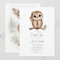 Boho Chic Foest Woodland Animals Baby Shower Invitation