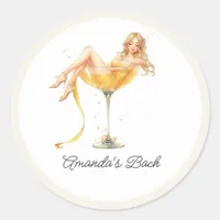 Champagne Bachelorette Party Classic Round Sticker