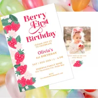 Berry Sweet Strawberry Birthday Invitation – Girl’