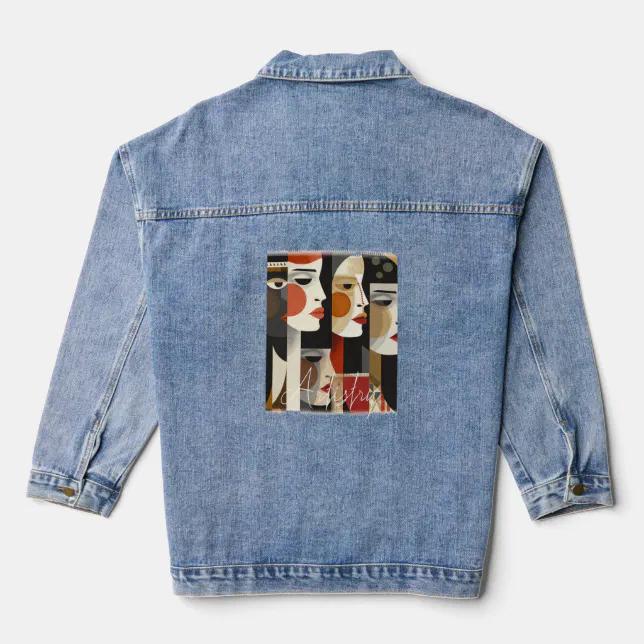 Abstract Beauty Palette Artistry Denim Jacket