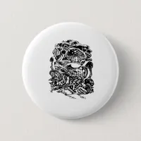 Cottagecore Aesthetic Frog Mushroom Goblincore Art Button