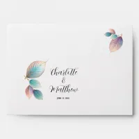 Ethereal Beauty Soft Tone Whimsical Pastel Leaves Envelope