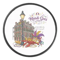 Mardi Gras Hockey Puck