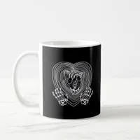 Crying Heart In White Skeleton Hands Hearts Modern Coffee Mug