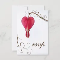 Red Bleeding Hearts Flowers Wedding RSVP
