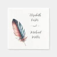 Whispers of Grace Feathered Elegance Minimalism Napkins