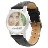 Graduation photo text graduate student watch