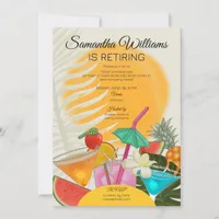 Retirement Farewell Tropical Beach Cocktail Party Invitation