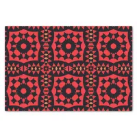 Red & Black Decorative Tribal Geometric Pattern Tissue Paper