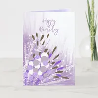 Abstract Floral Happy Birthday Greeting Card