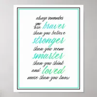 Motivational Inspirational Brave Strong Quote Poster