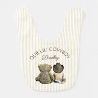 Our Little Cowboy Personalized Bib