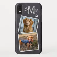 Custom Photo Stylish Pet Cat Dog Monogram Photo iPhone XR Case