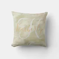 Abstract Brushstrokes Monogram Throw Pillow