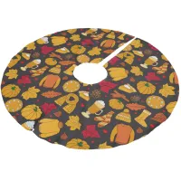 Fall Leaves Winter Clothes Pumpkin Pie and Latte Brushed Polyester Tree Skirt