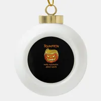 Halloween Trumpkin Classic Funny Ceramic Ball Christmas Ornament