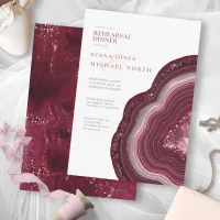 Agate Geode Glitter Rehearsal Burgundy ID647 Invitation