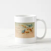 Birthday Bluebirds Vintage Postcard Coffee Mug