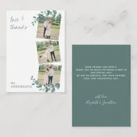Budget 3 Photos Eucalyptus Wedding Thank You Note Card