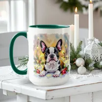A Sweet Boston Terrier Christmas Mug