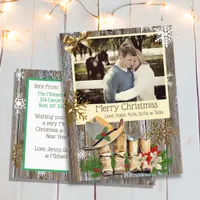 Country and Western Cowboy Boots Christmas Card