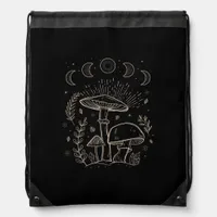 Goblincore Aesthetic Academia Cottagecore Mushroom Drawstring Bag