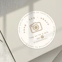 Elegant Gold Neutral Branded Business Thank you  Classic Round Sticker