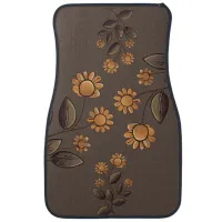 Golden Flowers Car Floor Mat