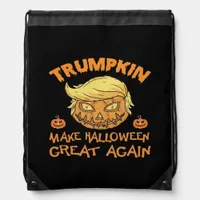 Trumpkin Halloween Pumpkin Drawstring Bag