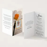 White Daffodil Spring Funeral Memorial Prayer Business Card