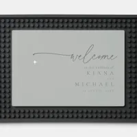 Simply Chic Wedding Welcome Pastel Gray ID1020 Bar Mat