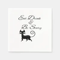 Eat Drink And Be Scary Cat Funny Cute Spooky Hallo Napkins