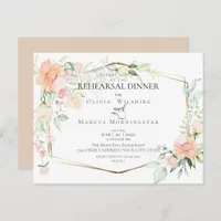 WEDDING REHEARSAL | Coral Watercolor Spring Blooms Invitation