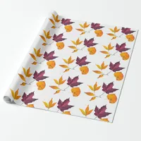 Autumn Fall Colored Leaves Wrapping Paper