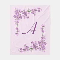 Pretty Pink Cherry Blossoms  Fleece Blanket