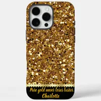 Shimmering gold confetti in celebration iPhone 16 pro max case