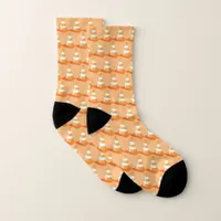 Orange Striped Road Traffic Cones Construction Socks