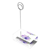 Ultra Violet Watercolor Floral Wedding Place Card Holder