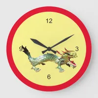 Clock - Oriental Dragon in Red Frame