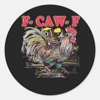 F-Caw-F Hei Hei Moana Rooster Classic Funny Graphi Classic Round Sticker