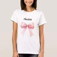 Pink bow name T-Shirt