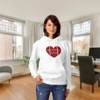 Red white heart Valentine's Day Hoodie