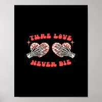 Skeleton Hands Heart Design Classic Aesthetic Poster