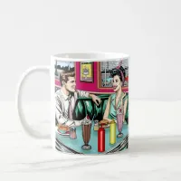 Retro 1950's Couple at Diner Coffee Mug