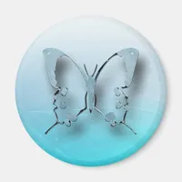 Blue Translucent Butterfly Refrigerator Magnet